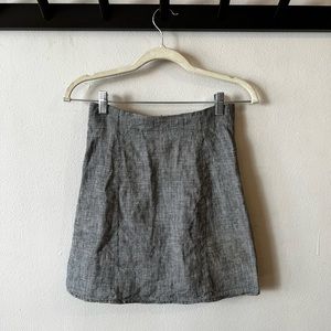 Linen Reformation Mini Skirt in Black and White